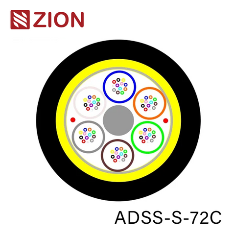 ADSS Cable Single Jacket 10mm PE,Span 100m fibra óptica All Dielectric self-supporting Aerial,Loose Multi-tube,Monomode óptico para,Aramid yarn,inner water blocking tape,