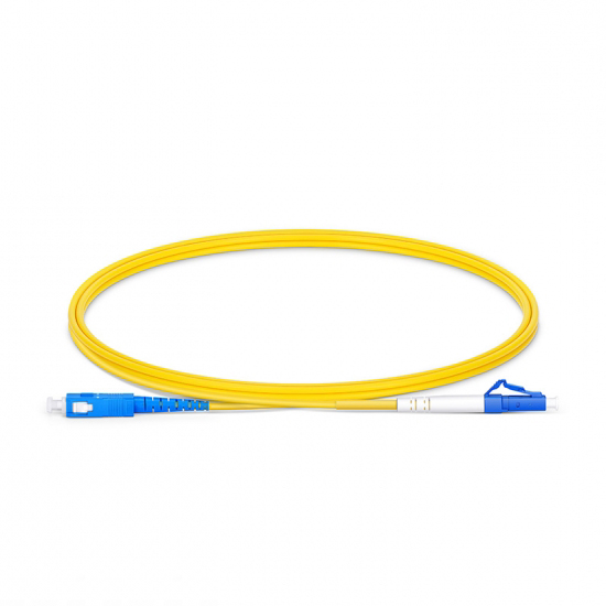 SC UPC to LC UPC Simplex OS2 Single Mode PVC (OFNR) 2.0mm Fiber Optic Patch Cable