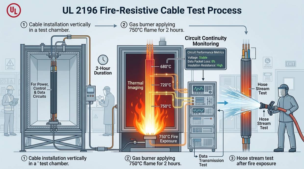 Fire-Resistive Cable Laboratory Test Scene