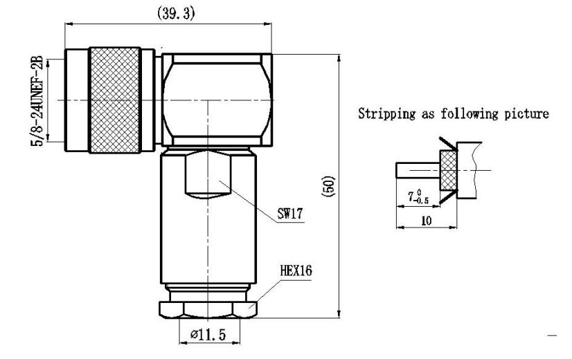 N Male Clamp Right Angle Connector for 8D-FB Cable