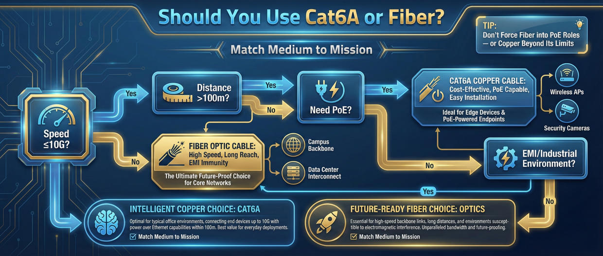 Should You Use Cat6A or Fiber