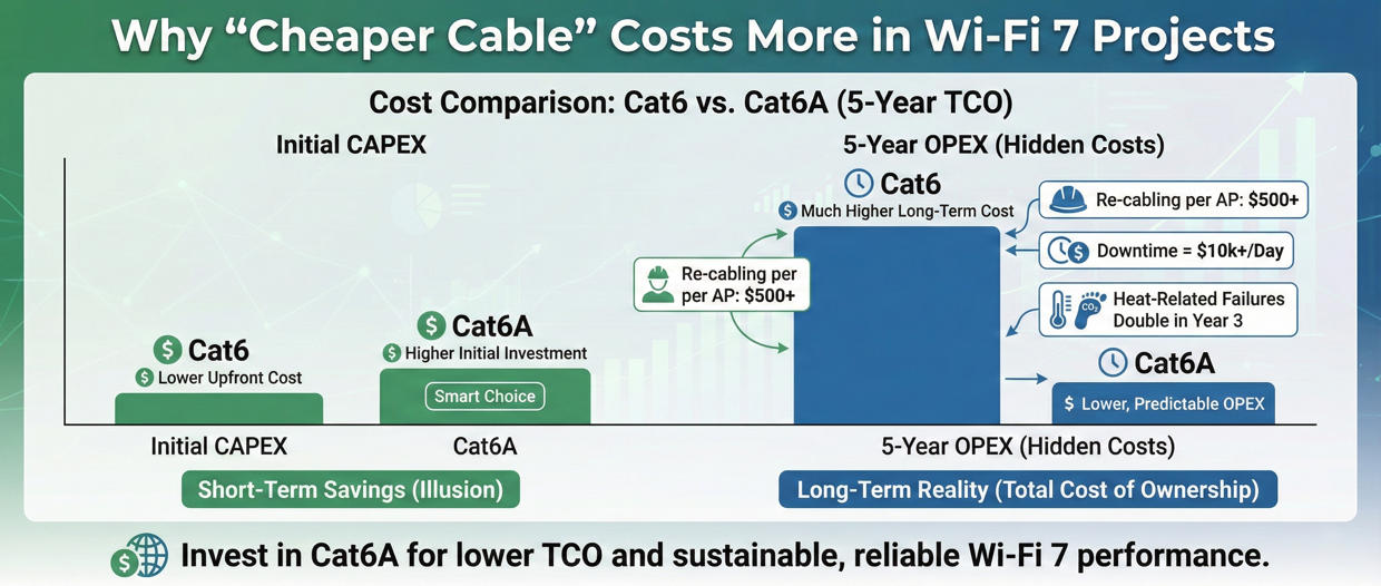 Why Cheaper Cable Costs More in Wi-Fi 7 Projects
