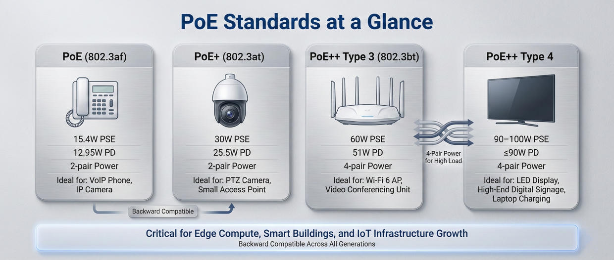 PoE Standards at a Glance 