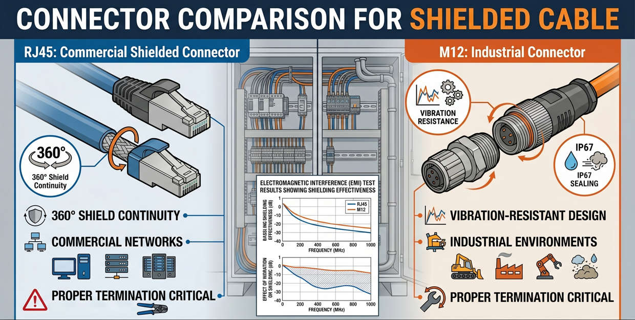 Connector Comparison for Shielded Cable