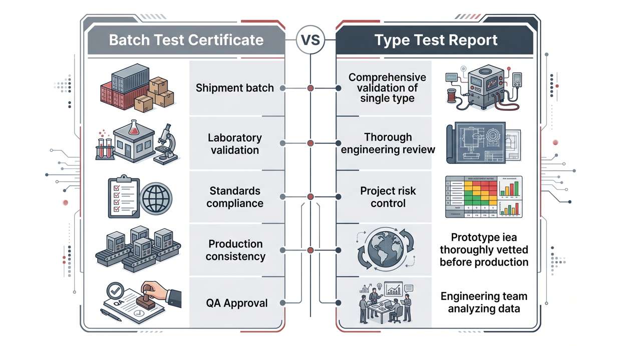 Batch Test Certificate vs Type Test Report Comparison