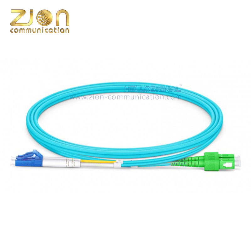 LC UPC to SC APC Duplex OM4 Fiber Patch Cord 