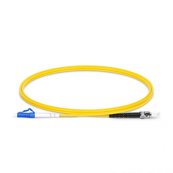 LC UPC to ST UPC Simplex OS2 Single Mode PVC (OFNR) 2.0mm Fiber Optic Patch Cable