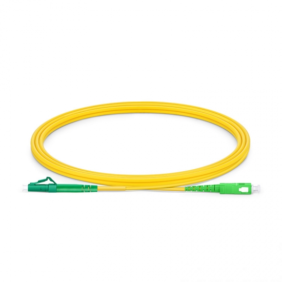 LC APC to SC APC Simplex OS2 Single Mode PVC (OFNR) 2.0mm Fiber Optic Patch Cable