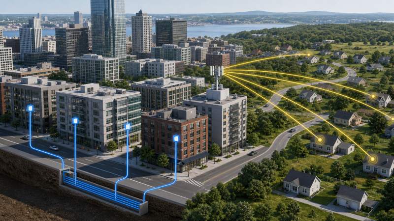 FTTH and 5G FWA access paths sharing metro backhaul