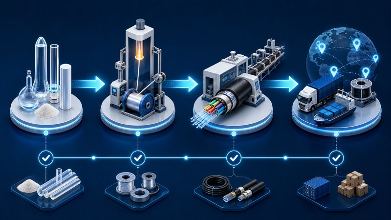 U.S. optical fiber and cable supply chain stages
