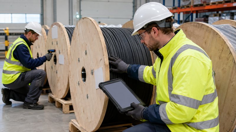CPR fiber cable receiving inspection of reels labels documents and batch records