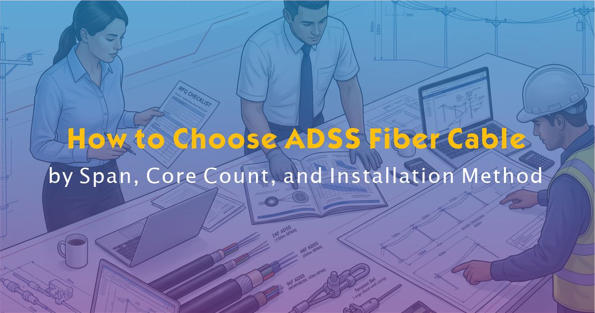 How to Choose ADSS Fiber Cable by Span, Core Count, and Installation Method