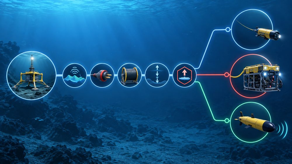 Underwater communication system selection decision path