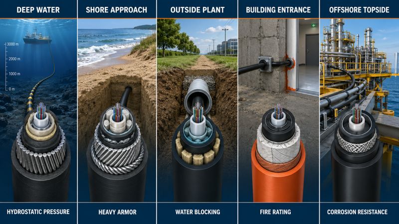 fiber cable selection by route environment