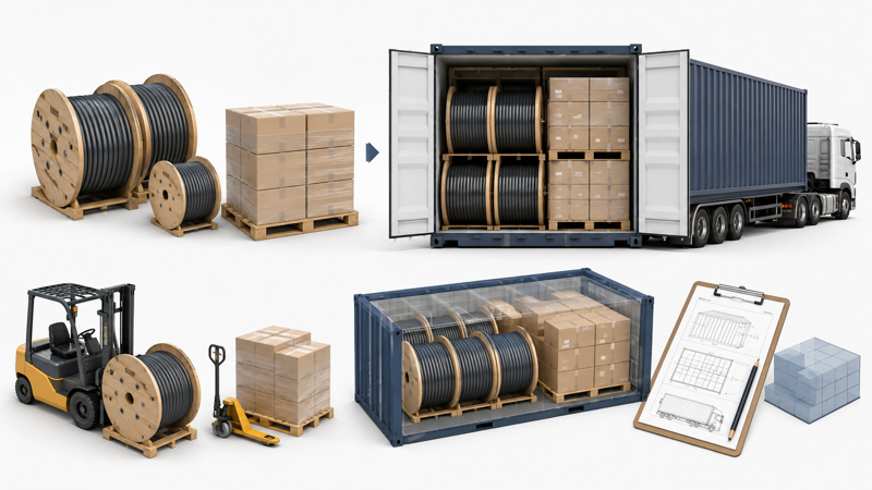 Cable packing and freight planning for export quotation