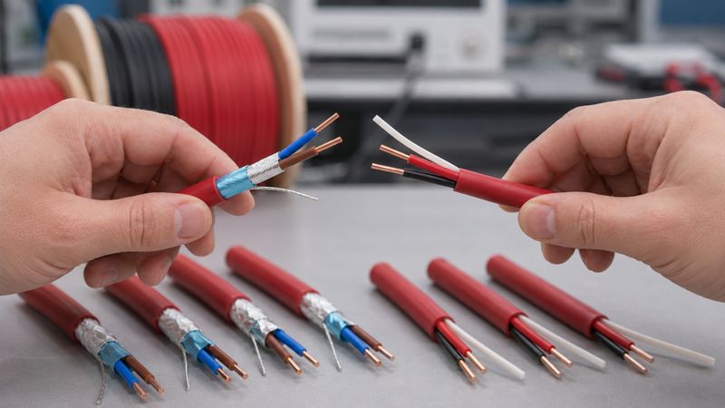 Shielded and unshielded UL fire alarm cable comparison