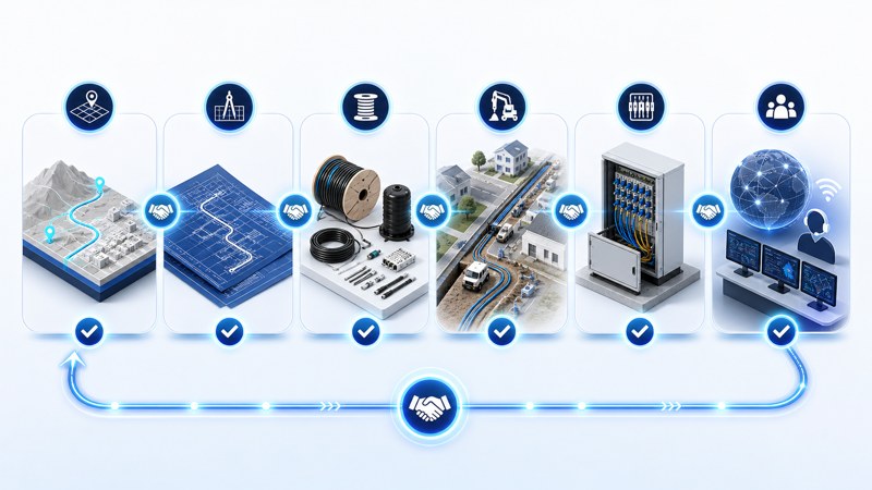 Fiber infrastructure delivery lifecycle from planning through service