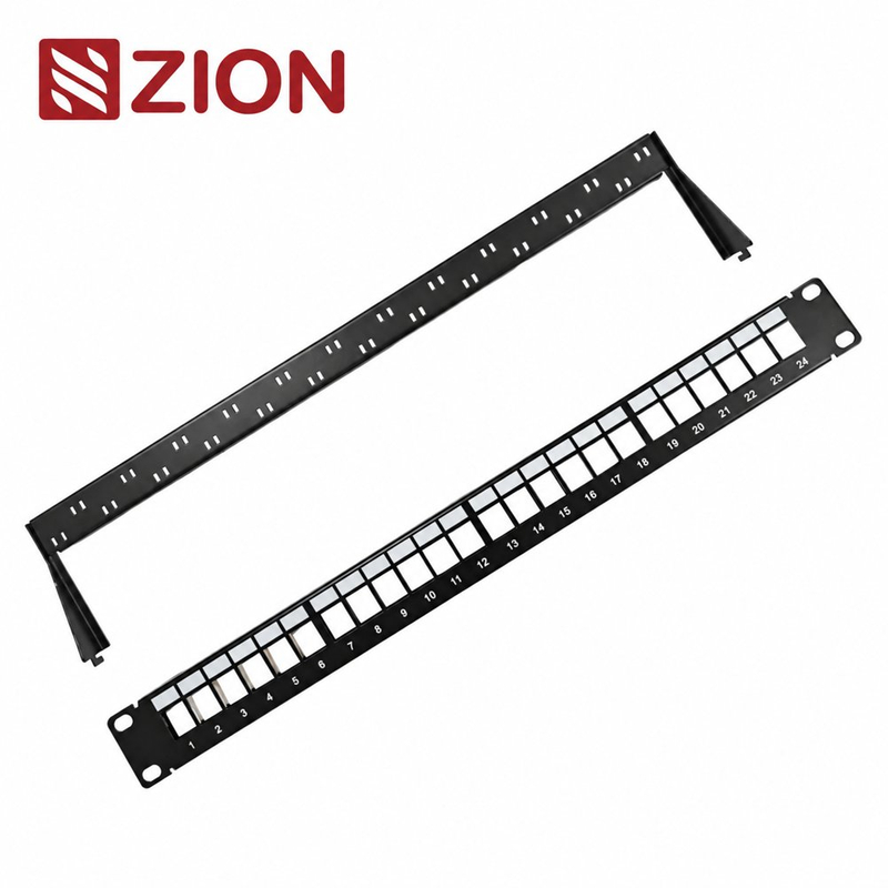 ZCPPU6A-1U24-KJ-B1 Cat6A 1U 24-port unshielded patch panel
