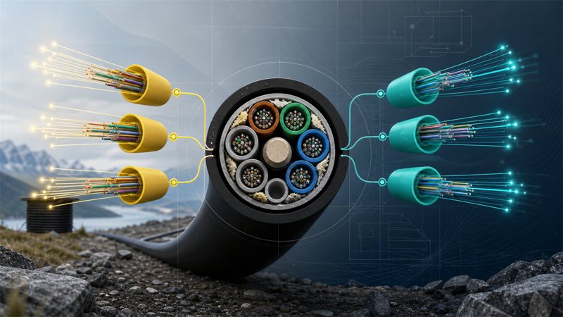 Single-mode and multimode fiber scope in outdoor loose-tube cable