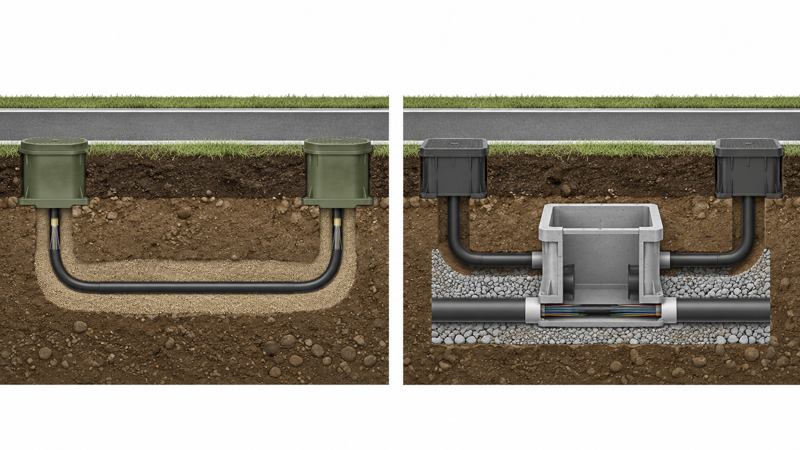 Direct burial vs duct fiber optic cable installation