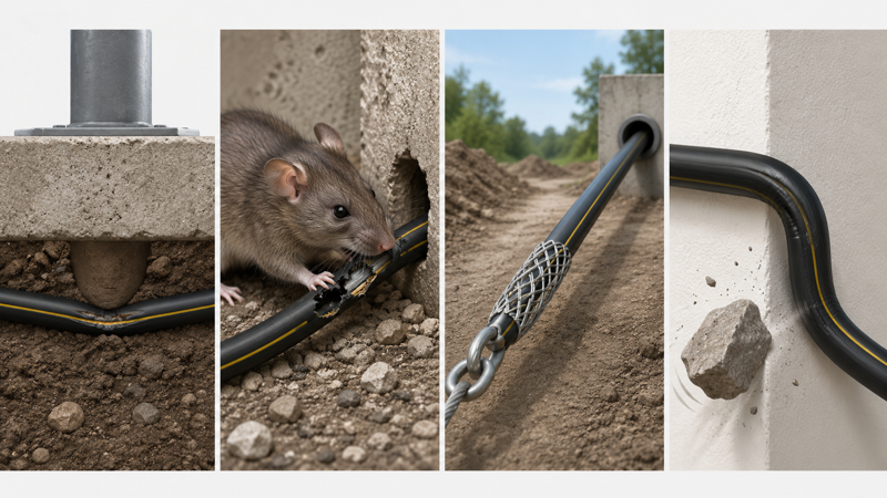 Outdoor fiber cable mechanical risk comparison