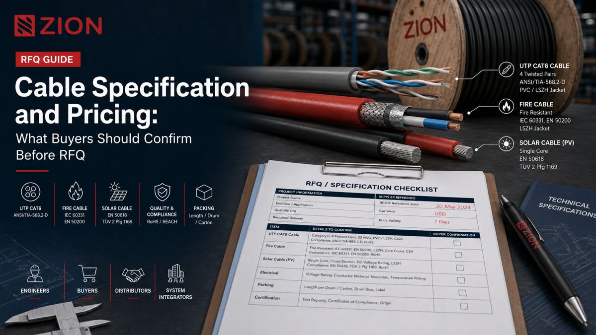 Copper cable RFQ specification checklist