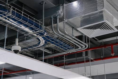 Plenum security cable solution in commercial building ceiling pathway