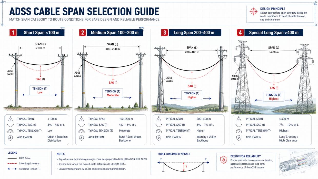 ADSS Cable Span Length Selection Guide