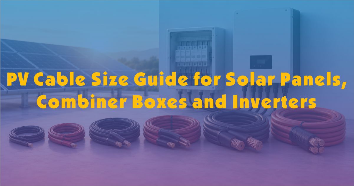 PV Cable Size Guide for Solar Panels, Combiner Boxes and Inverters