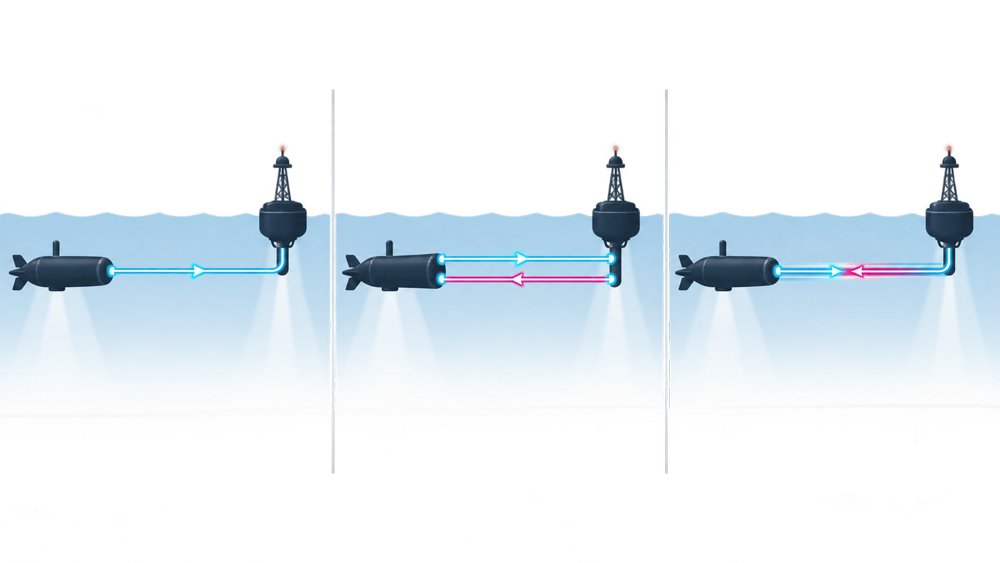 Comparison of one-way dual-fiber and BiDi underwater optical links