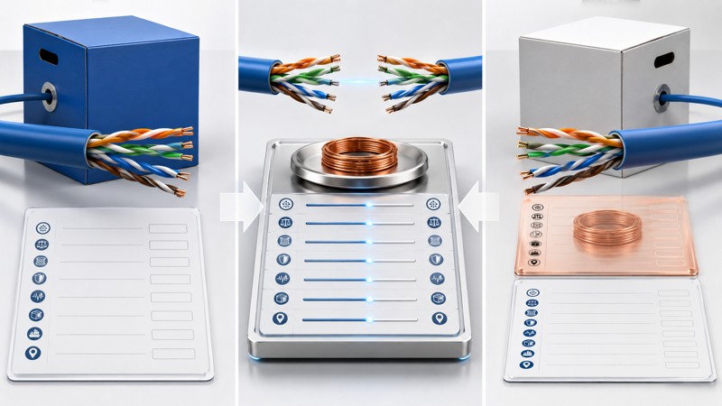 Two cable quotations normalized by specification copper and delivery costs