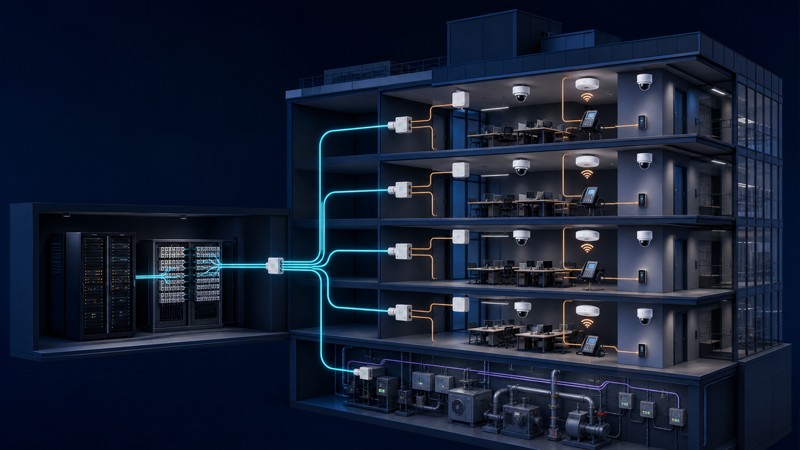 Technical overview of smart-building Passive Optical LAN