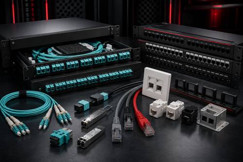 Integrated fiber and copper cabling system product composition