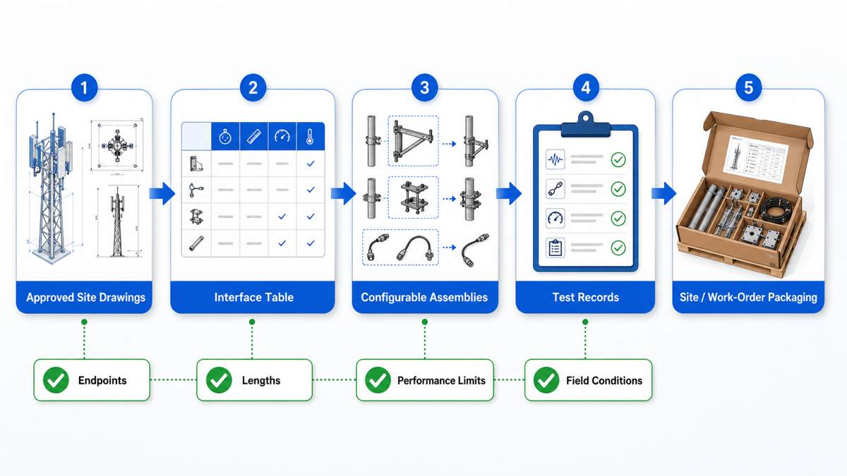 5G site ancillary kit components and connection paths