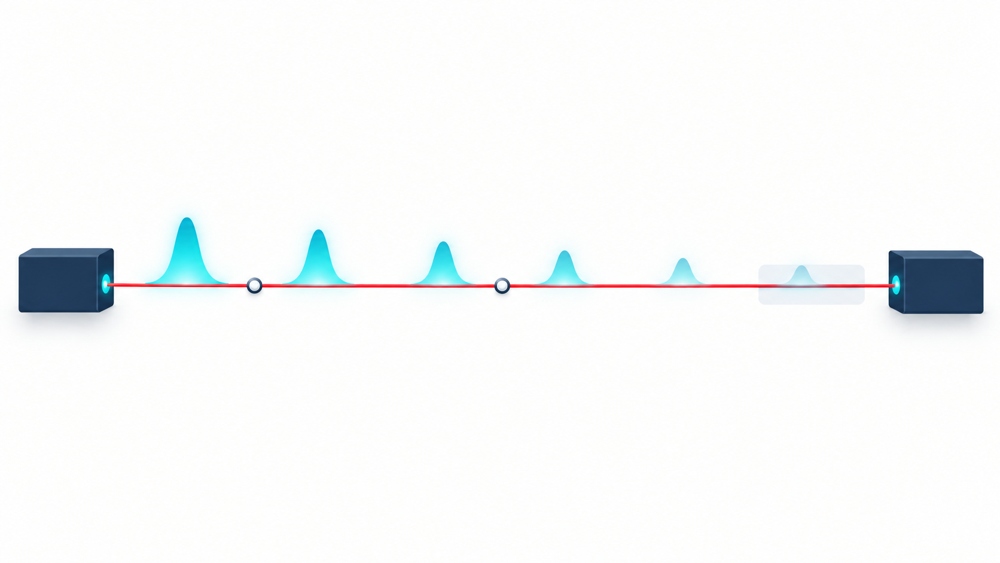 Optical attenuation along a long underwater fiber link