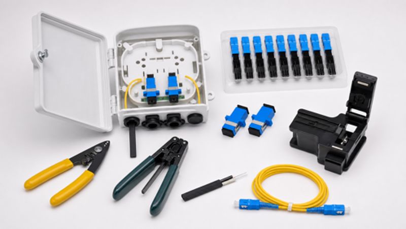 Indoor and aerial FTTH subscriber drop kit structure