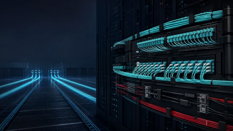 AI data center passive cabling architecture with Route A and Route B