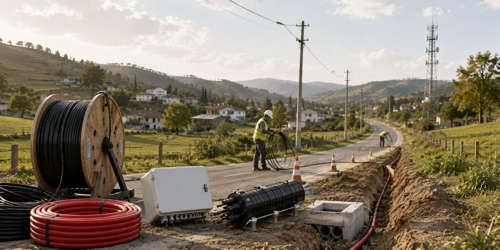 Round FTTH drop cable for rural broadband fiber network