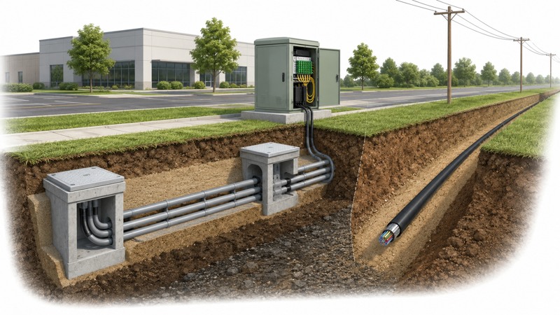 Duct and Direct Burial Fiber Network Solution