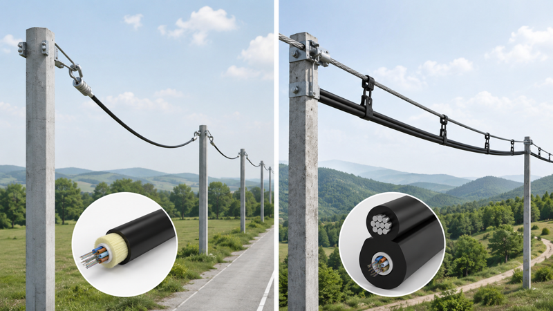 ADSS cable and Figure-8 aerial fiber cable comparison