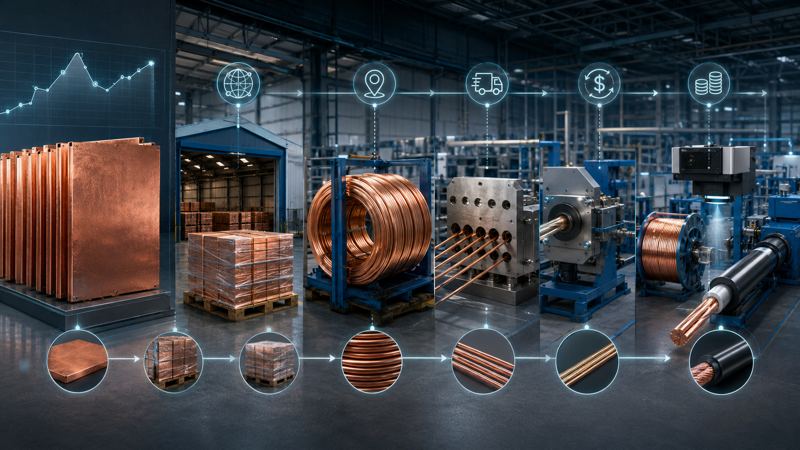 Copper cost chain from exchange benchmark to factory conductor input
