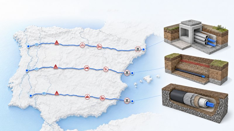 Iberian backhaul route construction decision points