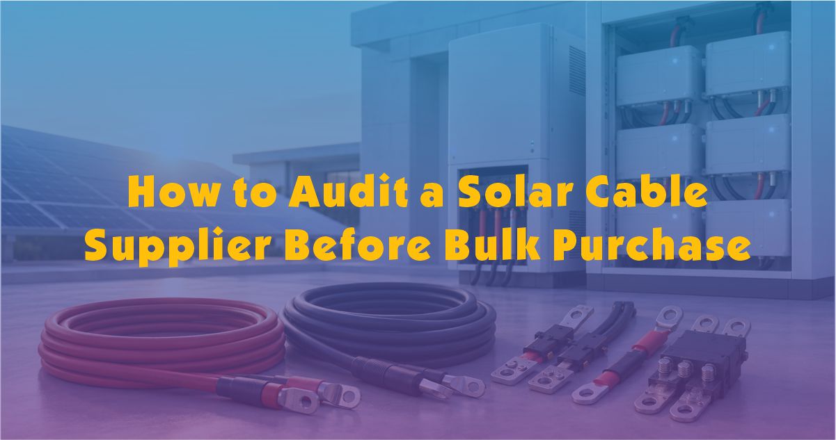 How to Audit a Solar Cable Supplier Before Bulk Purchase