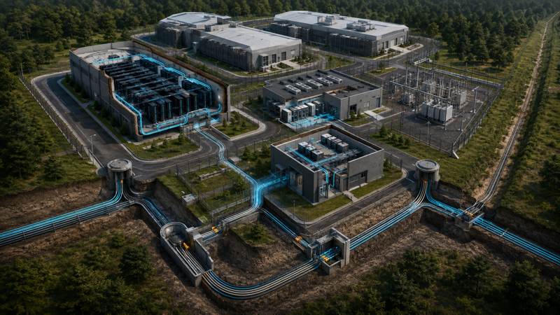 Diverse campus fiber routes between AI data center buildings