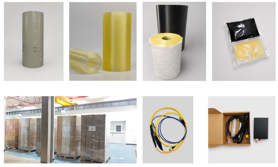 Submarine optical fiber housing fiber rolls packaging and terminal kit
