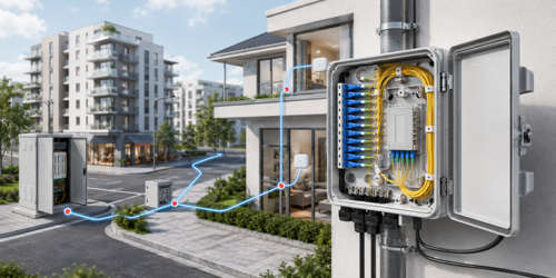FTTH flat drop cable for PON access network solution