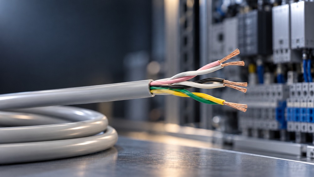 Twisted pair conductors and industrial control cable in an automation workshop