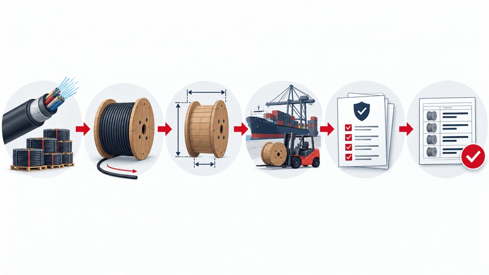 Outdoor fiber cable packaging RFQ information and approval workflow