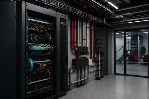 Fiber optic patch panel for MDF and IDF backbone cabling