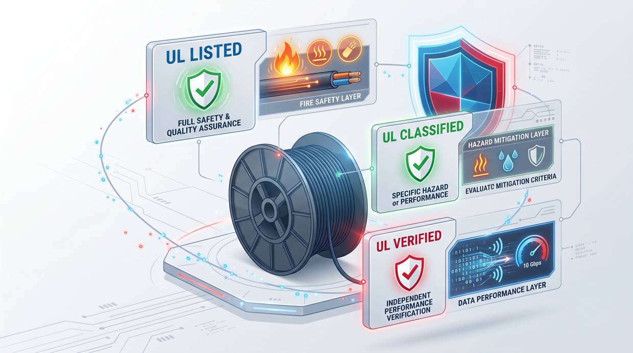 UL Listed Classified Verified Cable Marking